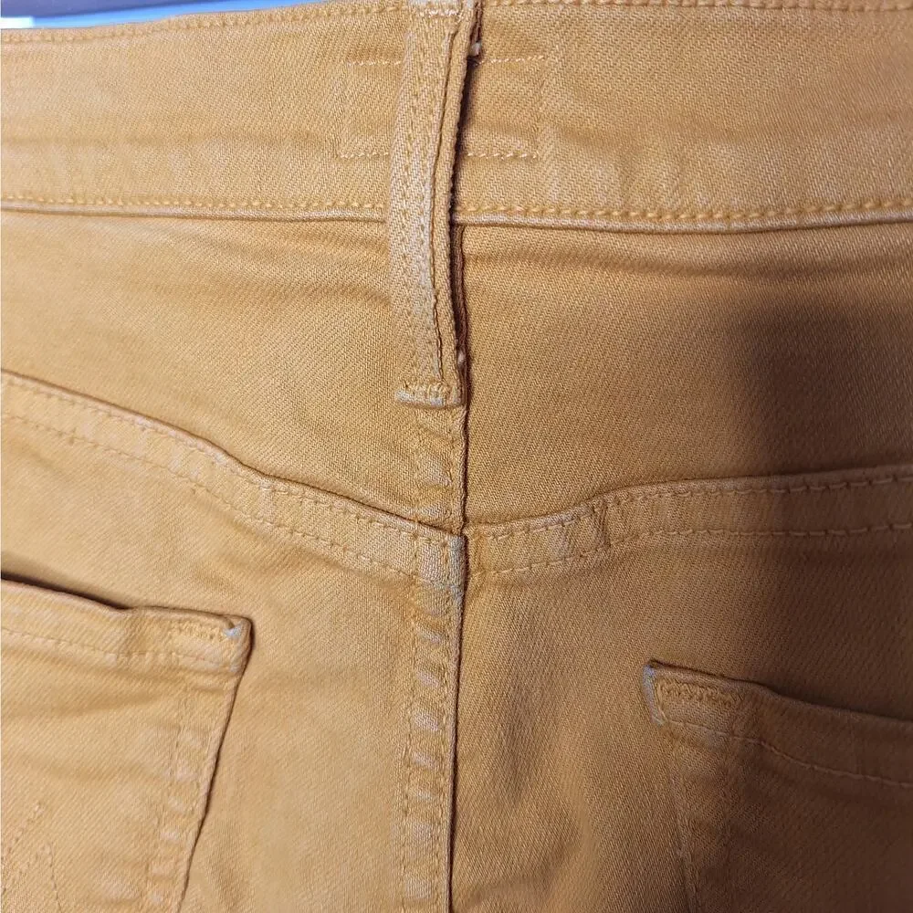 Mother Jeans Tomcat Ankle Fray Denim Buckthorn Mustard 27 (28 